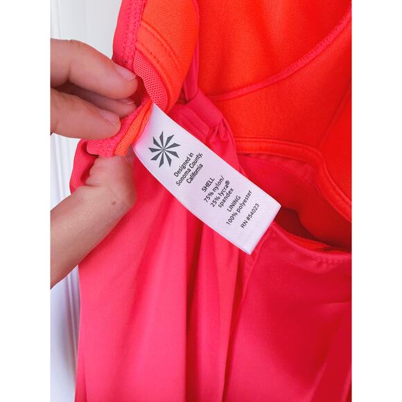 Athleta Kokomo Swim Dress Halter Pink Coral UPF 50+ Small Pool Vacation Beach - Picture 7 of 8